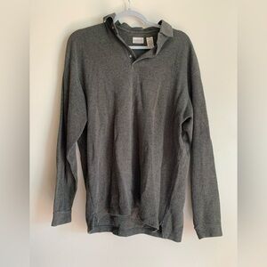 Fieldmaster Mens Top Shirt Long Sleeve Winter Fall Size M Green Grey Pullover